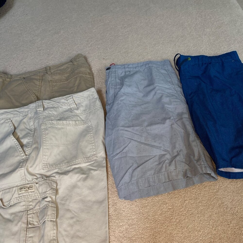 Men's Size 38 Shorts Plus a Pair of XLG Swim Trunks